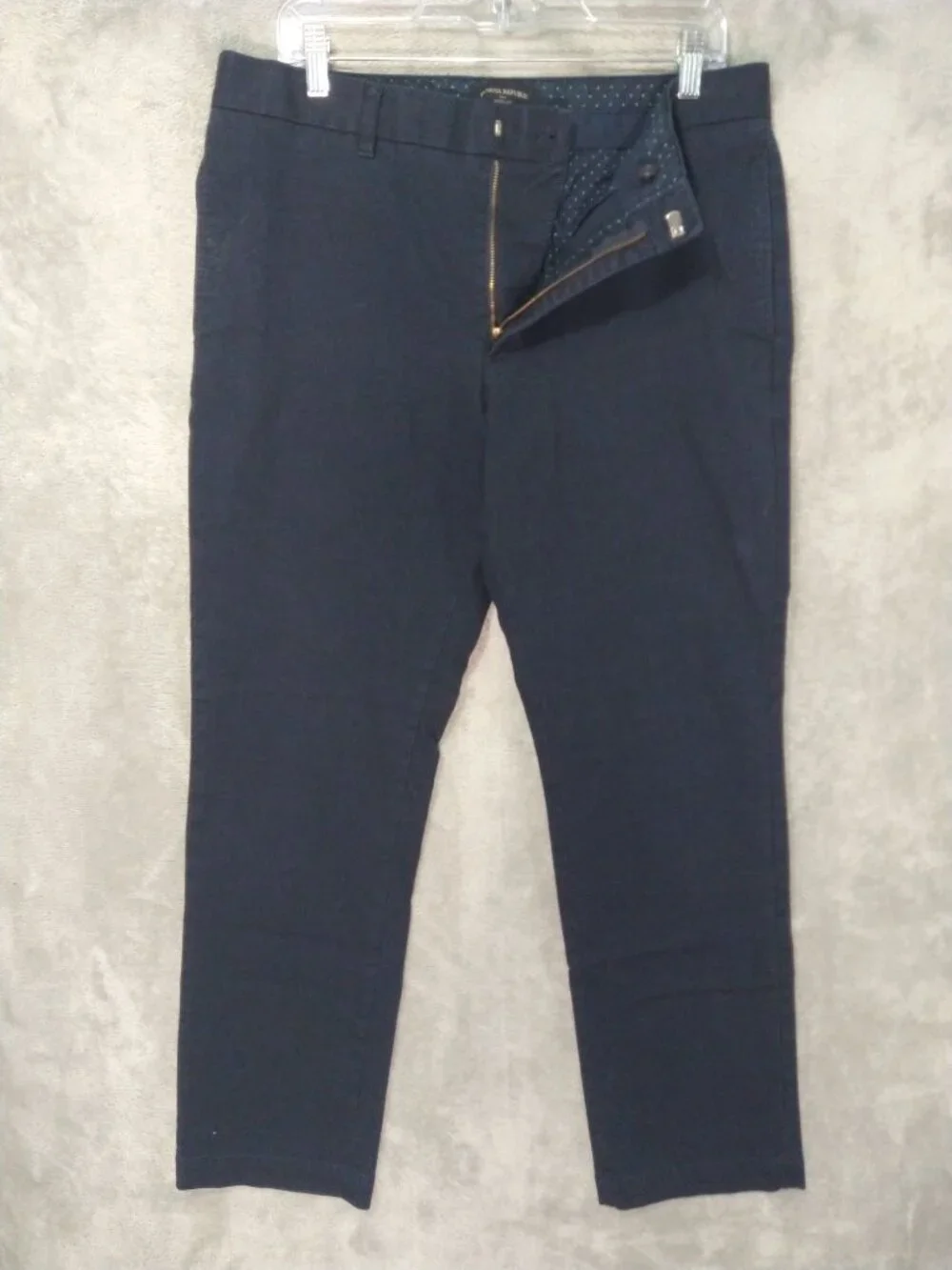 Banana Republic Pants Mens 34x32 Navy Blue Aiden Chino Slim Fit Flat Front